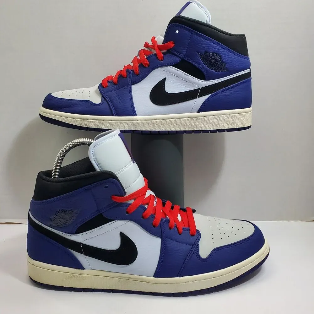 Nike Air Jordan 1 Mid SE Deep Royal Blue Black Men's 14 852542-400